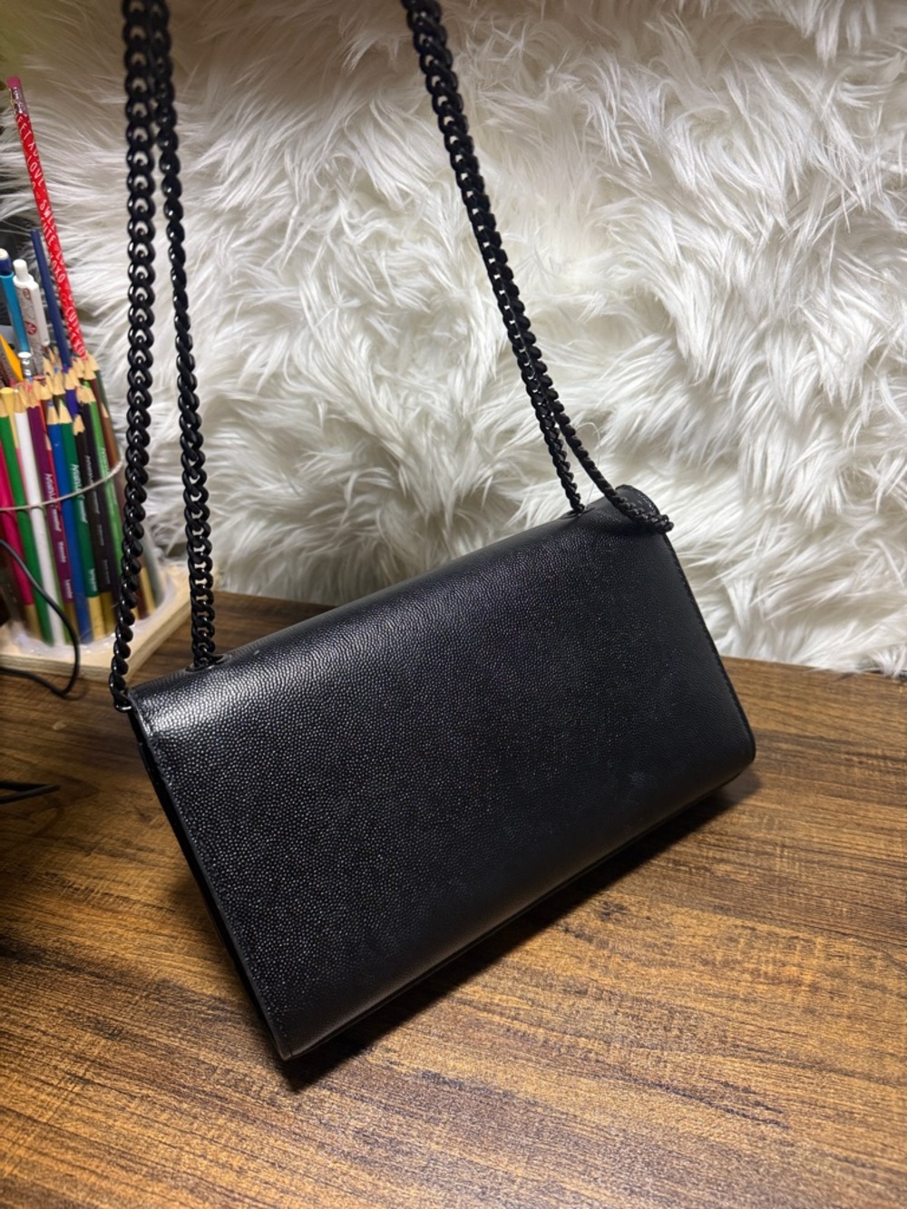 Saint Laurent Black Leather Chain Crossbody Bag - Picture 4 of 15
